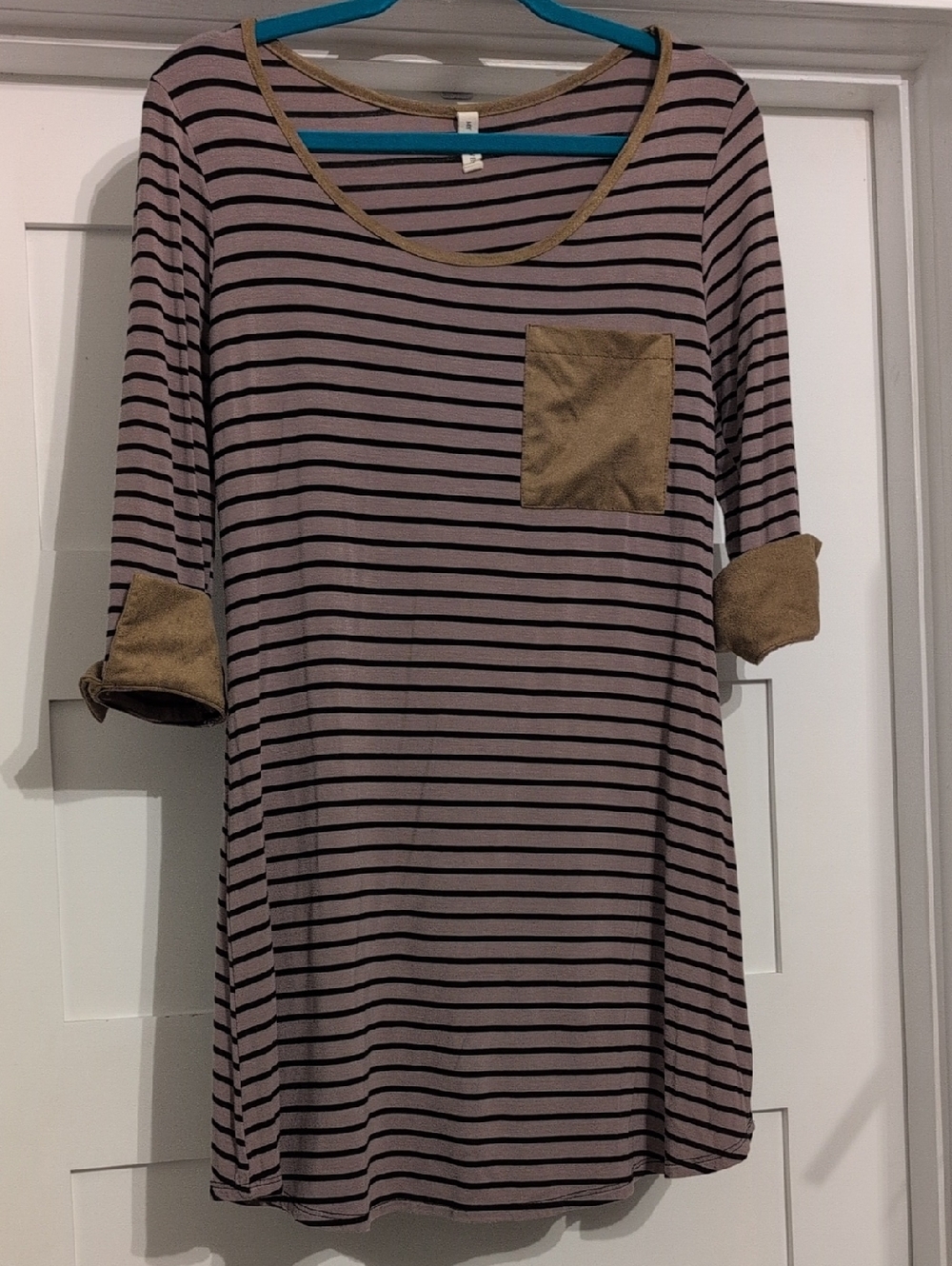 Stripe Suede Dress Mybeloved